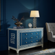 Elegant Blue and White Three-Drawer Chest | Luxury Handmade Dresser