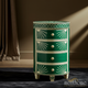 Elegant Green and Ivory Sunburst Patterned Round Chest of Drawers | Luxury Handmade Chest of Drawer