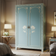Vintage Blue Floral Wooden Wardrobe | Luxury Handmade Wardrobe