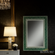 Elegant Green and White Decorative Wall Mirror | Luxury Handmade Mirror