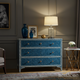 Blue Patterned Wooden Chest of Drawers | Luxury Handmade Dresser