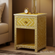 Decorative Wooden Bedside Table with Drawer | Luxury Handmade Bedside Table
