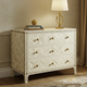 Elegant White Chevron Pattern 3-Drawer Chest | Luxury Handmade Chest of Drawer