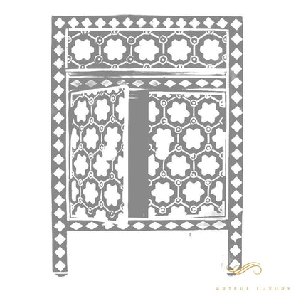 Bubblegum Pink Mother of Pearl Bedside Table | Luxury Handmade Bedside Table