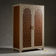 Handcrafted Wooden Wardrobe with Intricate Inlay Design | Luxury Handmade Wardrobe