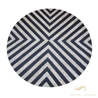 Zebra Coffee Table Bone Inlay Stripe Design | Luxury Handmade Coffee Table