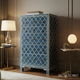 Blue Moroccan Pattern Wooden Chest of Drawers | Luxury Handmade Tallboy