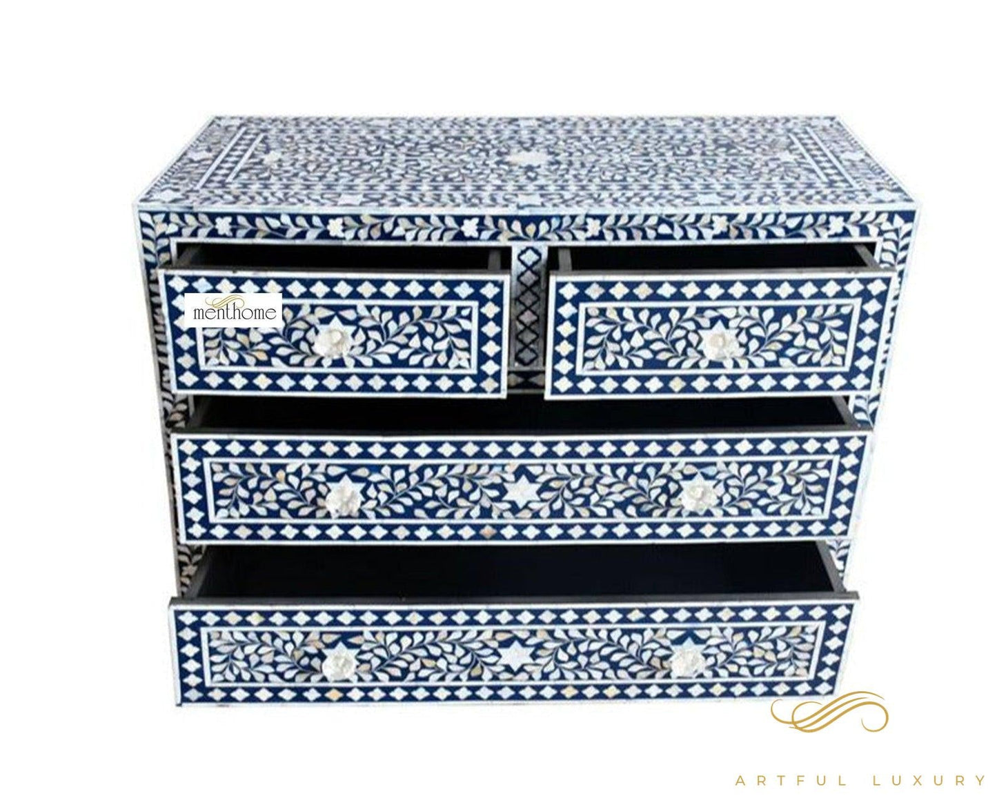 Handmade wooden Dresser Handcrafted Floral Pattern | Luxury Handmade Dresser