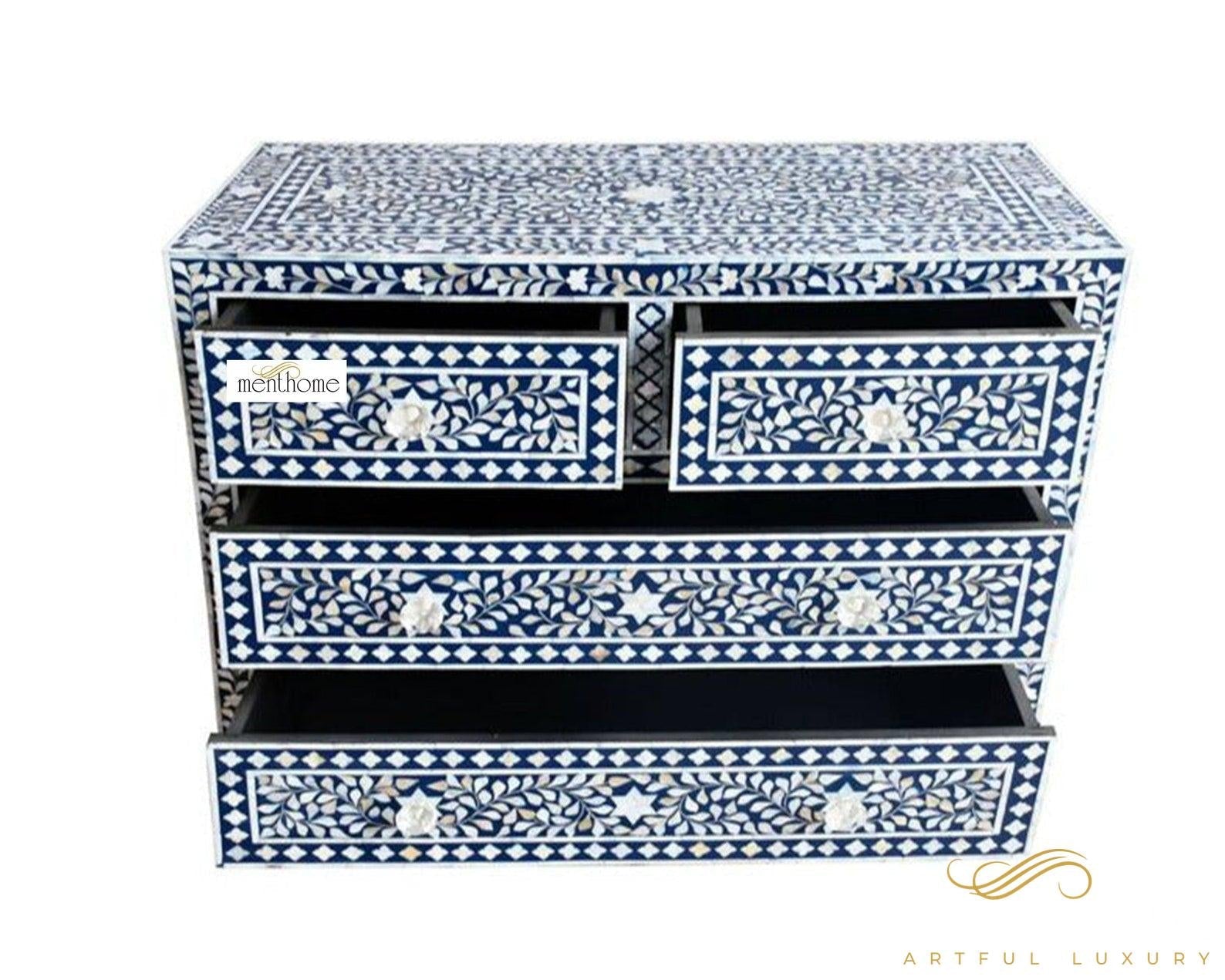 Handmade wooden Dresser Handcrafted Floral Pattern | Luxury Handmade Dresser