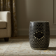 Black and White Geometric Ceramic Stool | Luxury Handmade Stool