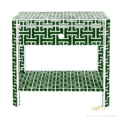 Bone Inlay Bedside Table for Home | Luxury Handmade Bedside Table