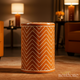 Modern Orange Chevron Pattern Ceramic Stool | Luxury Handmade Stool