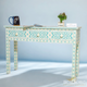 Turquoise Moroccan 3-Drawer Bone Inlay Desk | Luxury Handmade Desk