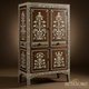 Handcrafted Wooden Inlay Floral Cabinet | Luxury Handmade Tallboy
