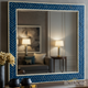 Elegant Blue Chevron Pattern Wall Mirror | Luxury Handmade Mirror