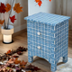 Blue Maze Bedside Table with Drawers | Luxury Handmade Bedside Table