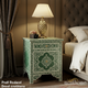 Handcrafted Green Bone Inlay Nightstand | Luxury Handmade Bedside Table