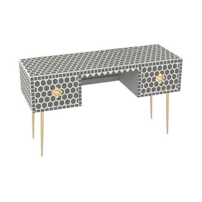 Bone Inlay Optical Desk Handmade Wooden Furniture