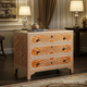Hand-Painted Wooden Chest of Drawers with Sunburst Design | Luxury Handmade Chest of Drawer