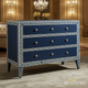 Navy Blue Greek Key Three-Drawer Chest | Luxury Handmade Chest of Drawer