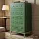 Green Geometric Pattern Wooden Chest of Drawers | Luxury Handmade Tallboy