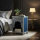 Handcrafted Blue and White Bone Inlay Bedside Table | Luxury Handmade Bedside Table