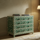 Handcrafted Green Floral Bone Inlay Chest of Drawers | Luxury Handmade Chest of Drawer