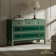 Green Decorative Chest of Drawers with Geometric Pattern | Luxury Handmade Chest of Drawer