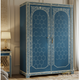 Elegant Blue Decorative Wardrobe | Luxury Handmade Wardrobe