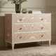Hand-Painted Floral Three-Drawer Chest | Luxury Handmade Dresser