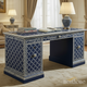 Hand-Painted Blue and White Antique Style Writing Desk | Luxury Handmade Desk