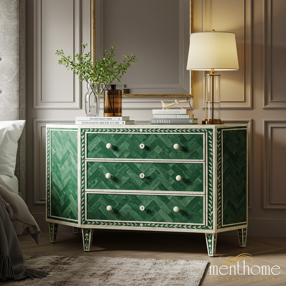 luxury dresser furniture Modern Luxurious Marble-Top Dresser Set for Elegance Small / With Chair