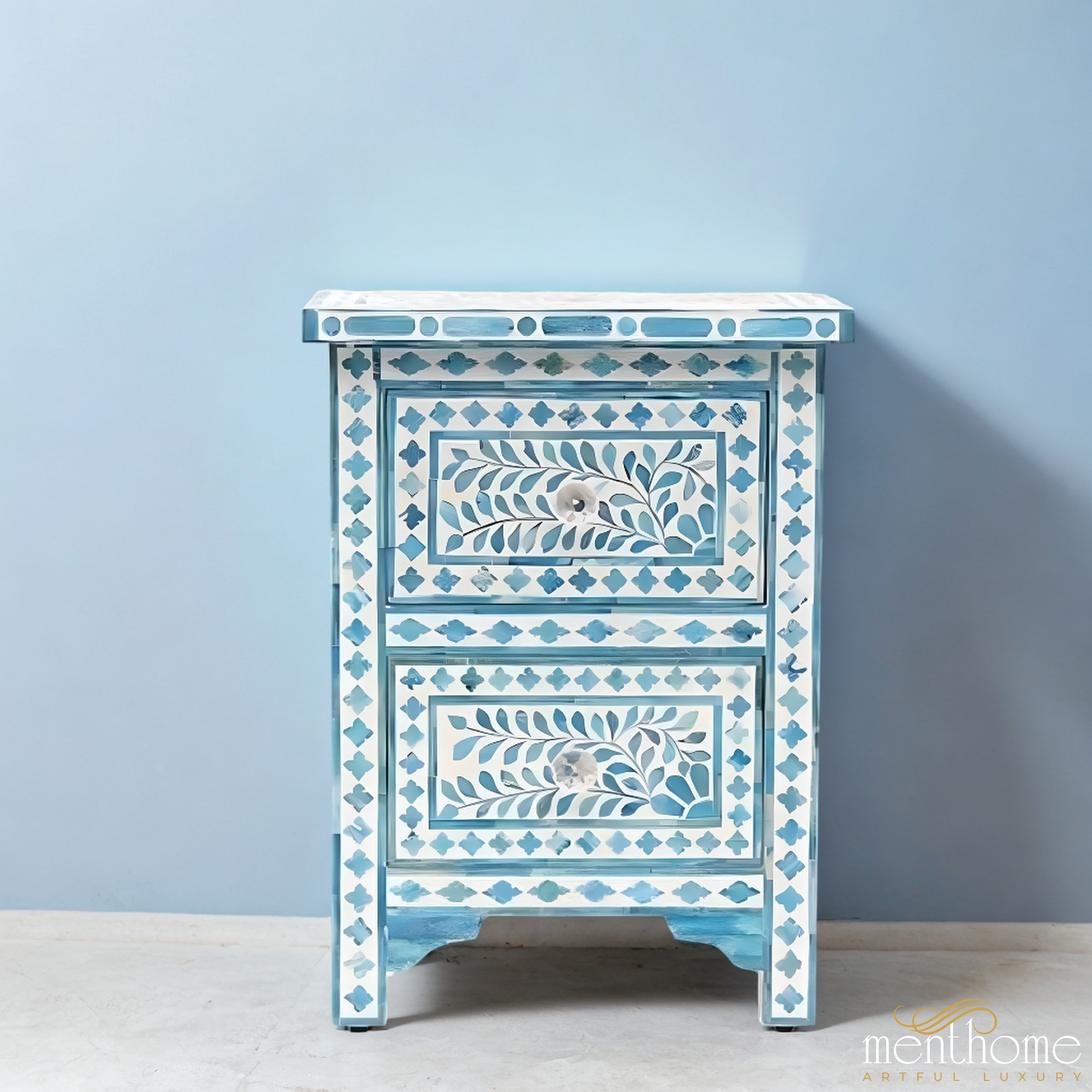 Bone Inlay Bedside Table Handmade Design Bone inlay Commode, Bone Inlay Drawer, Bone Inlay Furniture Pattern Furniture Handmade Wooden Table | Luxury Handmade Bedside Table
