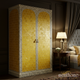 Vintage Gold and Ivory Patterned Wardrobe | Luxury Handmade Wardrobe