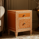 Hand-Painted Wooden Nightstand with Two Drawers | Luxury Handmade Bedside Table