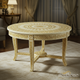 Vintage Round Wooden Coffee Table with Gold Leaf Detailing