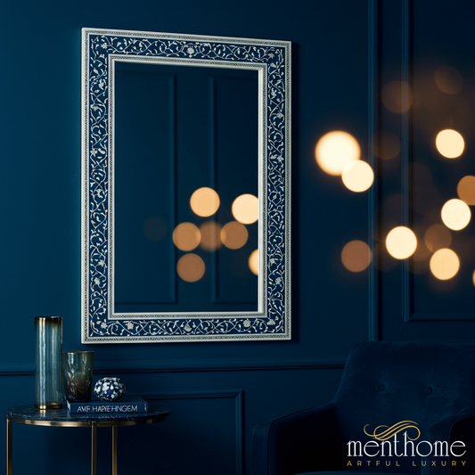 Elegant Decorative Wall Mirror with Floral Pattern Frame | Luxury Handmade Mirror