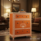 Handcrafted Wooden Chest of Drawers with Lotus Design | Luxury Handmade Tallboy