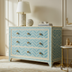 Blue and Cream Patterned 3-Drawer Chest | Luxury Handmade Dresser