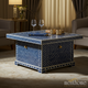 Elegant Blue and White Inlay Square Coffee Table | Luxury Handmade Coffee Table