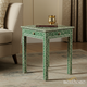 Green and White Bone Inlay Side Table | Luxury Handmade Side Table