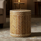 Handcrafted Wooden Inlay Accent Stool | Luxury Handmade Stool