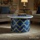 Blue Moroccan Style Round Coffee Table | Luxury Handmade Coffee Table