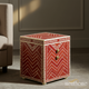 Vintage Red Geometric Side Table | Luxury Handmade Side Table