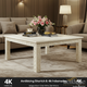 Elegant Cream Carved Coffee Table | Luxury Handmade Coffee Table