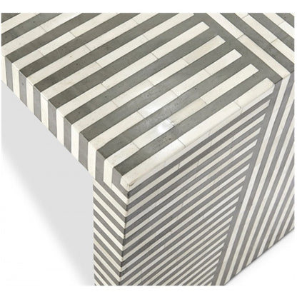 Bone Inlay Coffee Table Stripe Pattern