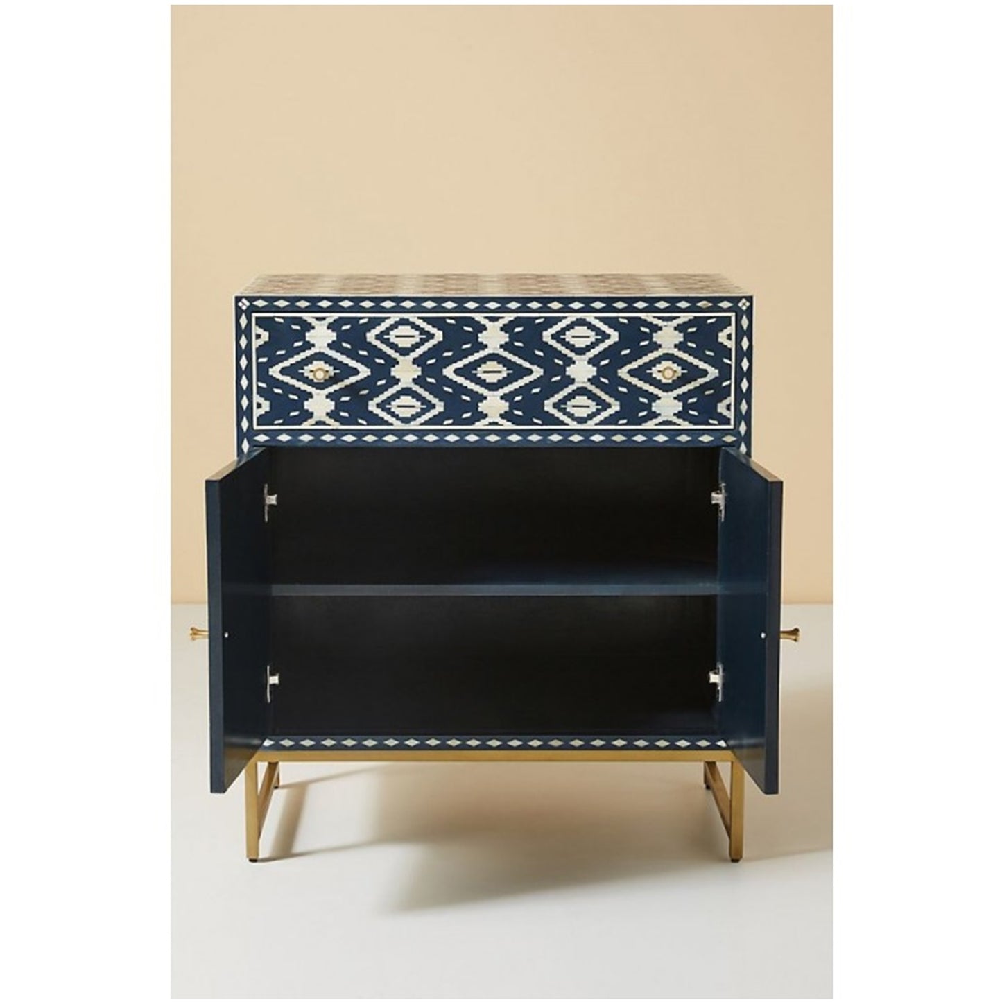 Bone Inlay Ikat Entryway Cabinet