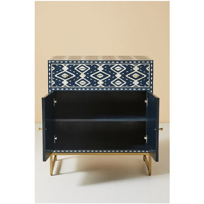 Bone Inlay Ikat Entryway Cabinet