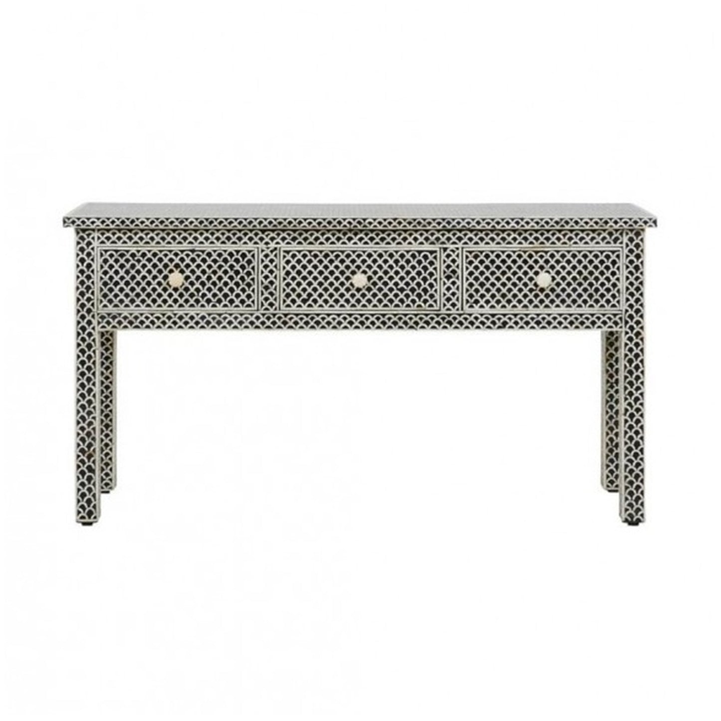 Bone inlay fish scale Desk 3 Drawer