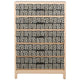 Bone Inlay Pattern 5 Drawer Chest Black